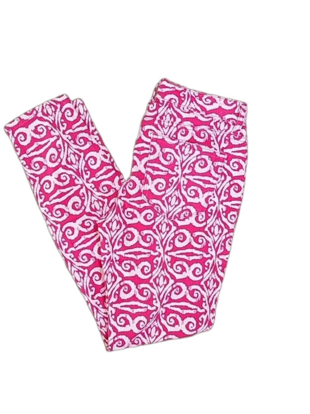 Hot Pink Vineyard Vines Salt Island Tile Skinny Ankle Jeans Size 4 EUC